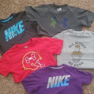Boys youth lot of Nike & Under Armour tees Medium